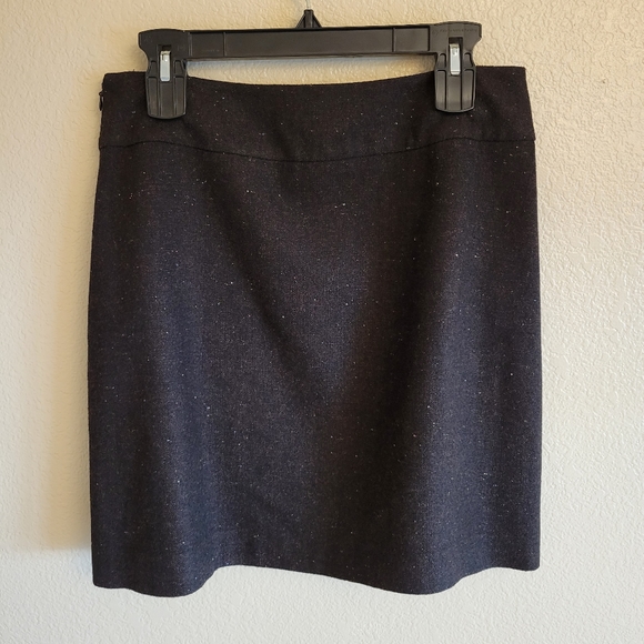 LOFT Wool Blend Black With Sprinkels Skirt Size 6 - Picture 2 of 10